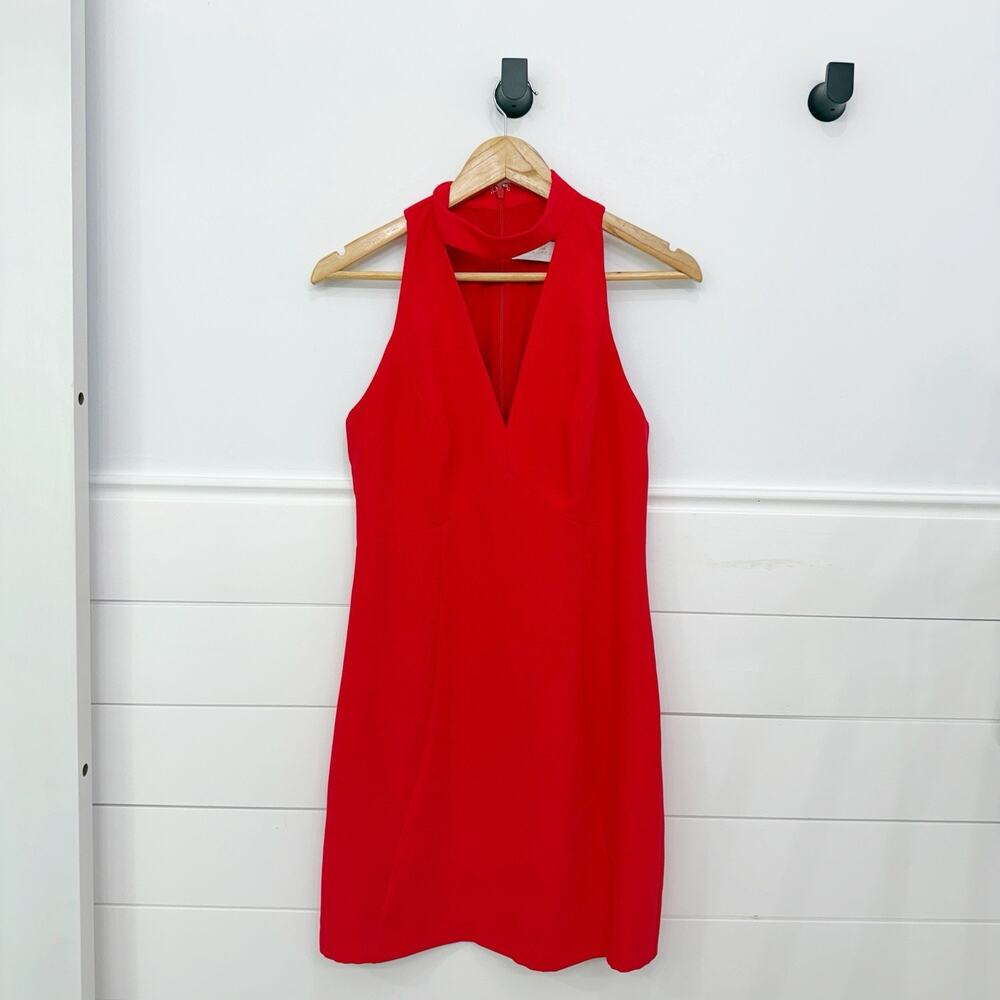 Women’s Amanda Uprichard Solid Red Sleeveless Dress Size Small S